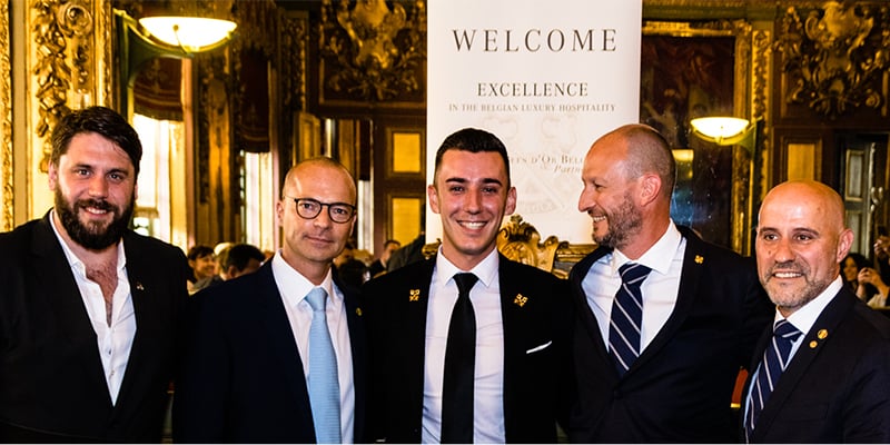 Fabian Maingain, Alain Keysers, Ibrahim Skenderi (remise de ses Clefs d'Or), Stéphane Looze (parrain Clefs d'Or), Mariano Vancleve (President)