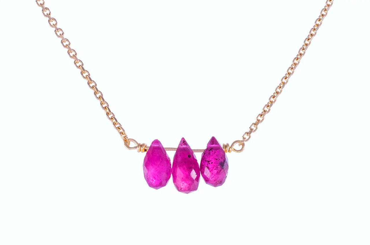 Mère & Fille jewelers - Three Little Birds ruby necklace