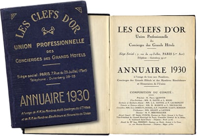 Annuaire Les Clefs d'Or 1930_courtesy_lesclefsdor_hfc_press